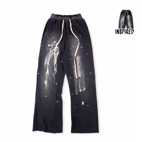 HELL 1ST4R Washed Grey Sweatpants Flare